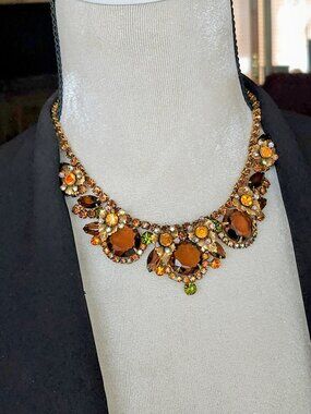 Vintage D&E Juliana Rhinestone Necklace Book Piece